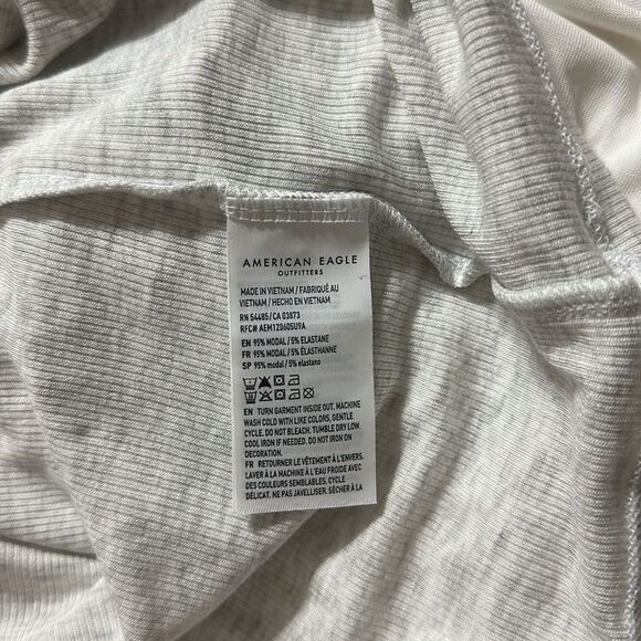 AE XL Light Heather Gray Ribbed Soft Crewneck Cap Short Sleeve Sexy Muscle Tee - Picture 12 of 12